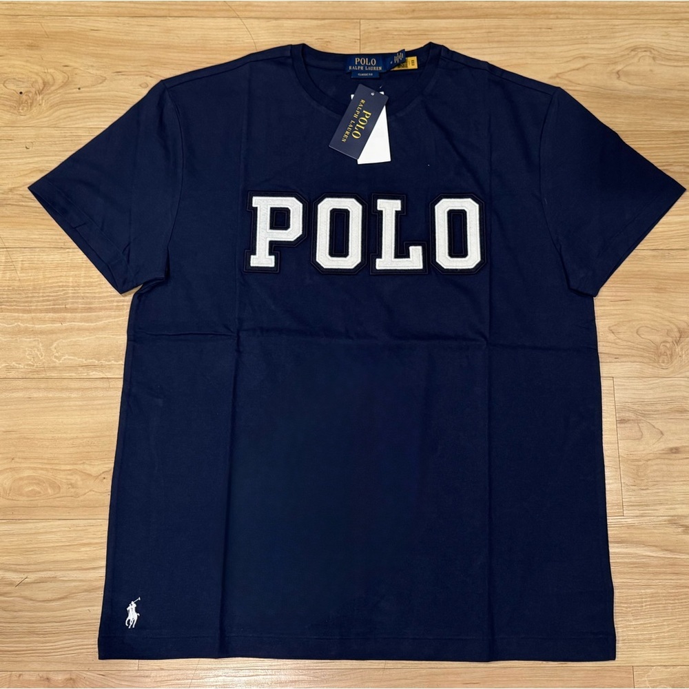 Polo Ralph Lauren Men's Classic Fit Embossed Stitched Logo Blue T-Shirt M-XXL